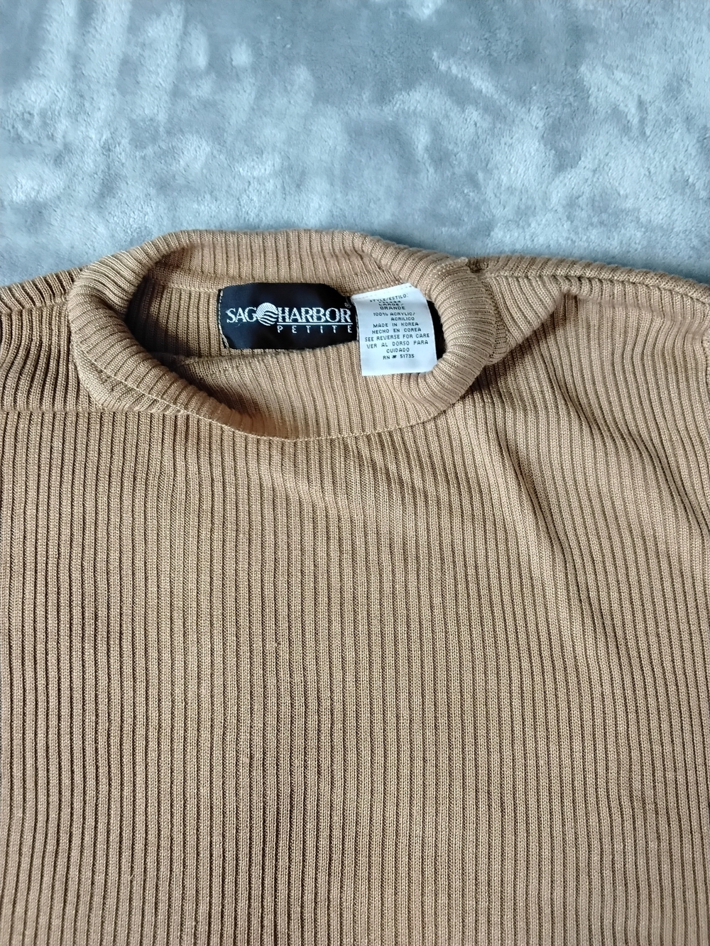 Sag Harbor Men's Ribbed Crewneck Sweater - Camel
